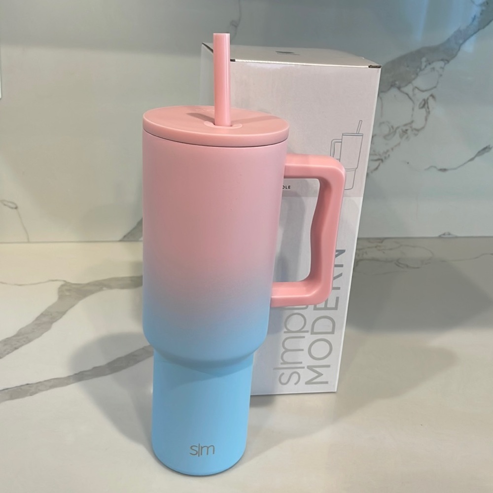 Simple Modern - SWEET TAFFY (pink+blue) - 40 oz Trek Tumbler with Handle - NWT!